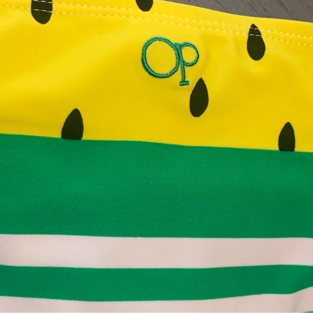 OP watermelon yellow green bikini bottom 11-13. - Picture 4 of 9